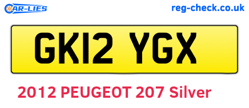 GK12YGX are the vehicle registration plates.