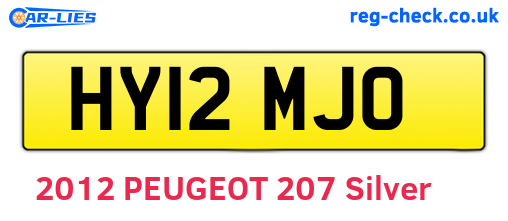 HY12MJO are the vehicle registration plates.