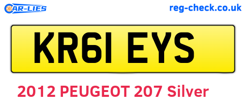KR61EYS are the vehicle registration plates.