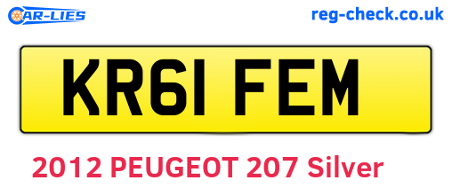 KR61FEM are the vehicle registration plates.