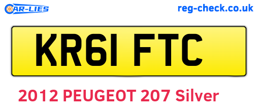KR61FTC are the vehicle registration plates.