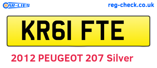 KR61FTE are the vehicle registration plates.