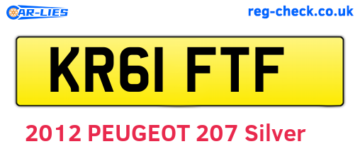 KR61FTF are the vehicle registration plates.