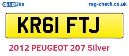 KR61FTJ are the vehicle registration plates.