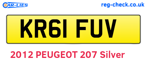 KR61FUV are the vehicle registration plates.
