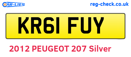 KR61FUY are the vehicle registration plates.