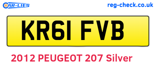 KR61FVB are the vehicle registration plates.