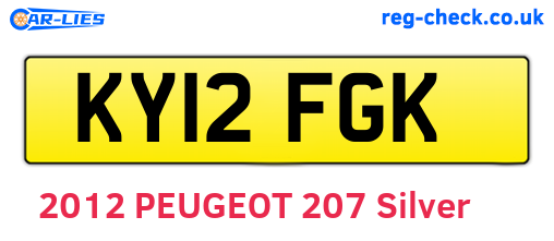 KY12FGK are the vehicle registration plates.