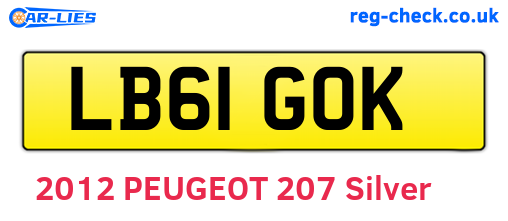 LB61GOK are the vehicle registration plates.