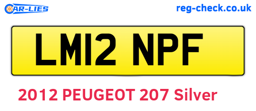 LM12NPF are the vehicle registration plates.
