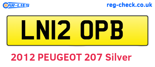 LN12OPB are the vehicle registration plates.