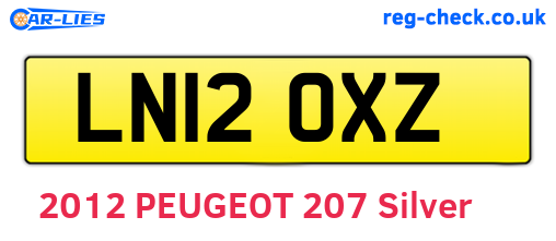 LN12OXZ are the vehicle registration plates.