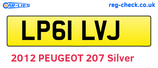 LP61LVJ are the vehicle registration plates.