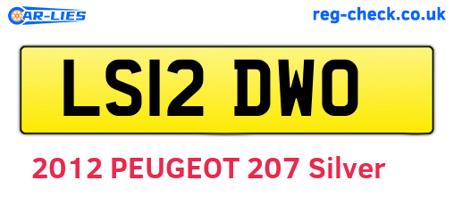 LS12DWO are the vehicle registration plates.