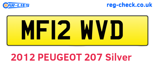 MF12WVD are the vehicle registration plates.