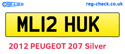 ML12HUK are the vehicle registration plates.