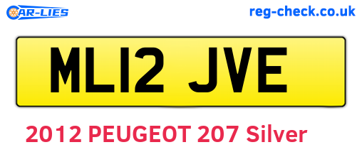ML12JVE are the vehicle registration plates.