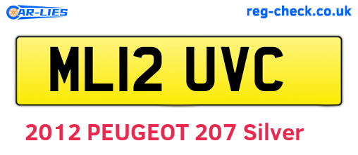 ML12UVC are the vehicle registration plates.