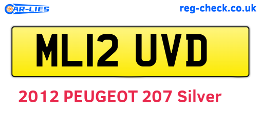ML12UVD are the vehicle registration plates.