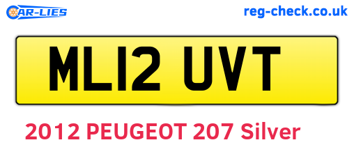 ML12UVT are the vehicle registration plates.