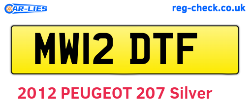 MW12DTF are the vehicle registration plates.