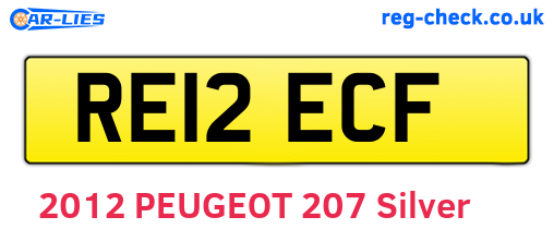 RE12ECF are the vehicle registration plates.