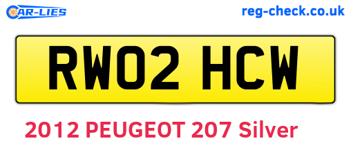 RW02HCW are the vehicle registration plates.