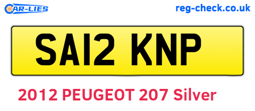 SA12KNP are the vehicle registration plates.