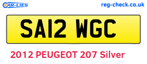 SA12WGC are the vehicle registration plates.