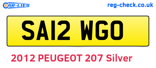 SA12WGO are the vehicle registration plates.