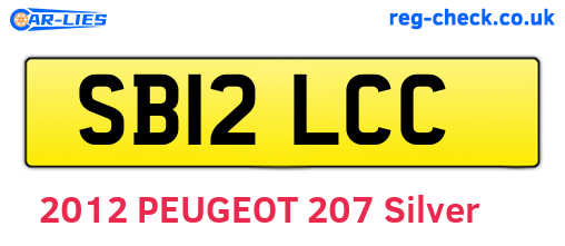 SB12LCC are the vehicle registration plates.