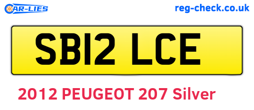 SB12LCE are the vehicle registration plates.