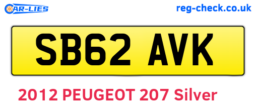 SB62AVK are the vehicle registration plates.