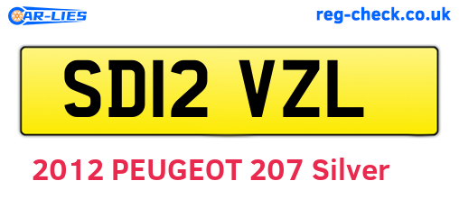 SD12VZL are the vehicle registration plates.