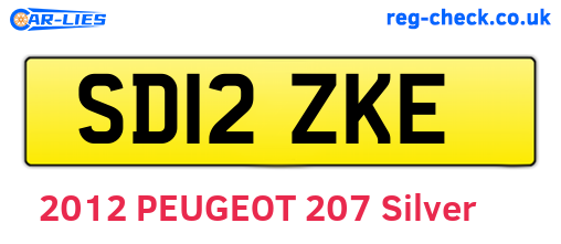 SD12ZKE are the vehicle registration plates.