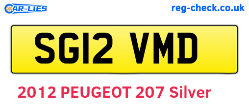 SG12VMD are the vehicle registration plates.