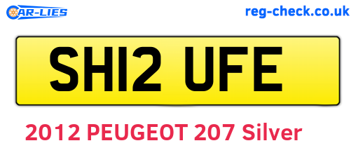 SH12UFE are the vehicle registration plates.