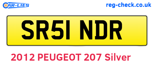 SR51NDR are the vehicle registration plates.
