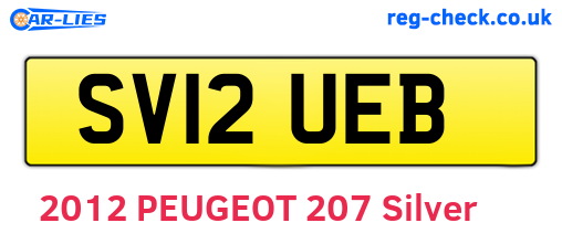 SV12UEB are the vehicle registration plates.