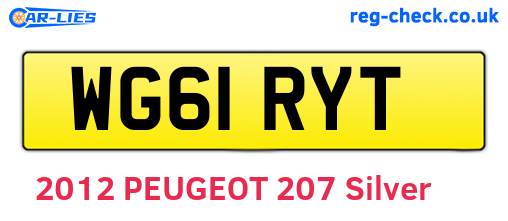 WG61RYT are the vehicle registration plates.
