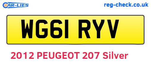 WG61RYV are the vehicle registration plates.