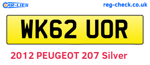 WK62UOR are the vehicle registration plates.