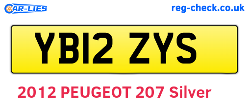 YB12ZYS are the vehicle registration plates.
