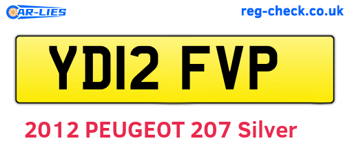 YD12FVP are the vehicle registration plates.