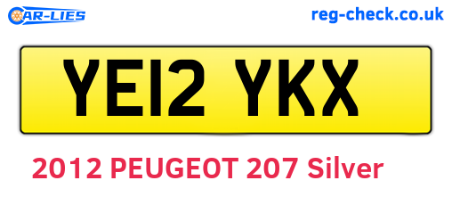 YE12YKX are the vehicle registration plates.