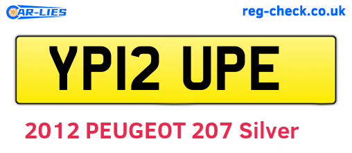 YP12UPE are the vehicle registration plates.