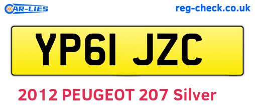 YP61JZC are the vehicle registration plates.