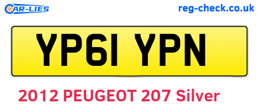 YP61YPN are the vehicle registration plates.