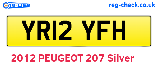 YR12YFH are the vehicle registration plates.