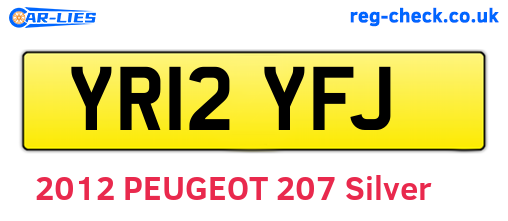 YR12YFJ are the vehicle registration plates.